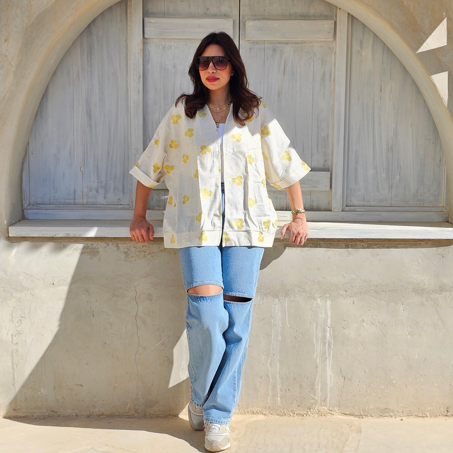 YELLOW FLOWERS KIMONO