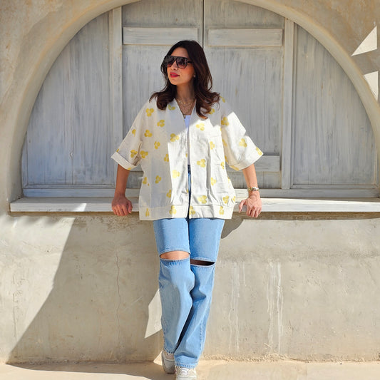 YELLOW FLOWERS KIMONO