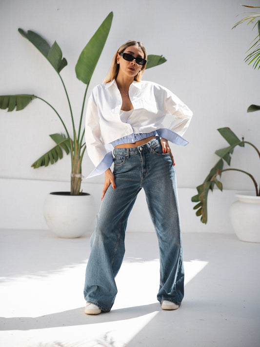 CROPPED WAISTED SHIRT