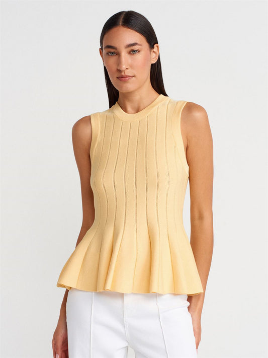 PEPLUM RIBBED KNIT TANK TOP(Made in Turkey 🇹🇷)