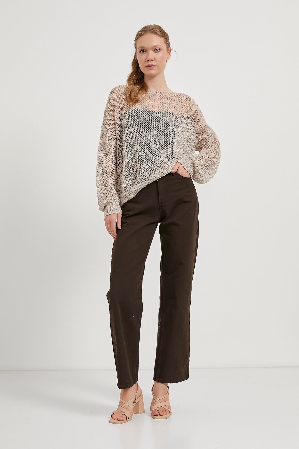 MESH KNIT OVERSIZED SWEATER – SUMMER BEACHWEAR TOP(Made in Turkey 🇹🇷)