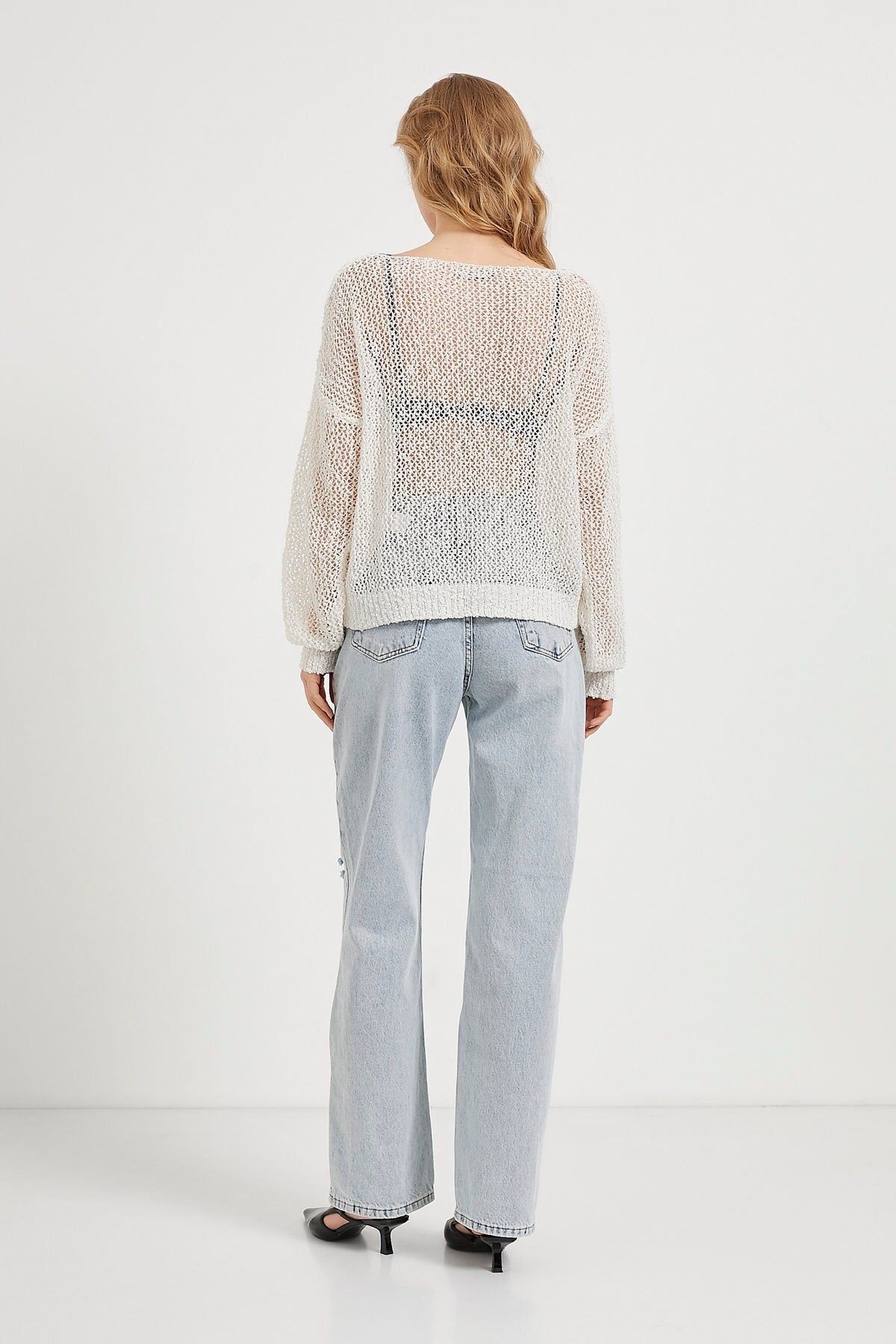 MESH KNIT OVERSIZED SWEATER – SUMMER BEACHWEAR TOP(Made in Turkey 🇹🇷)
