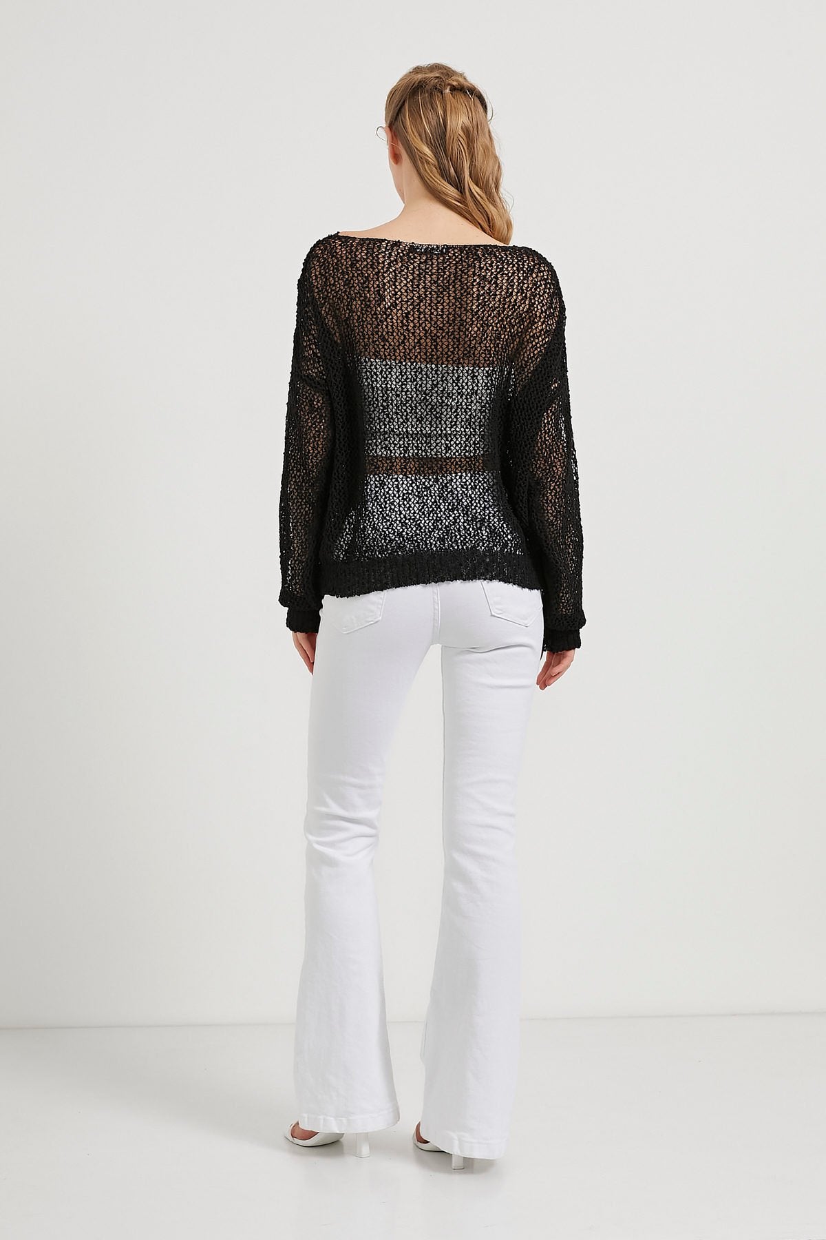 MESH KNIT OVERSIZED SWEATER – SUMMER BEACHWEAR TOP(Made in Turkey 🇹🇷)