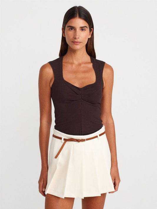 SQUARE NECK SLEEVELESS TOP (Made in Turkey 🇹🇷)
