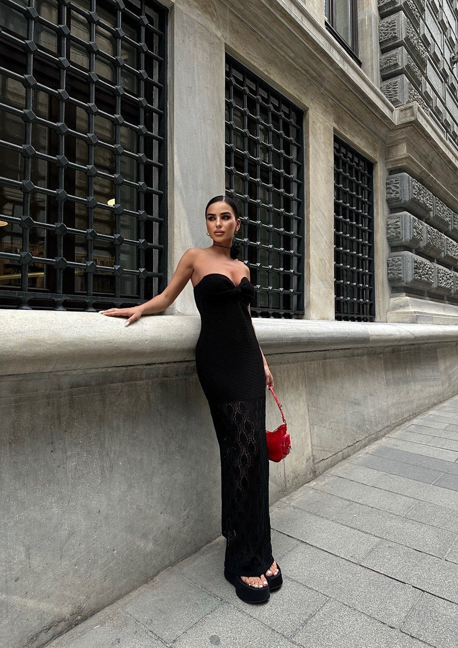 STRAPLESS KNIT TUBE MAXI DRESS (Made in Turkey 🇹🇷)