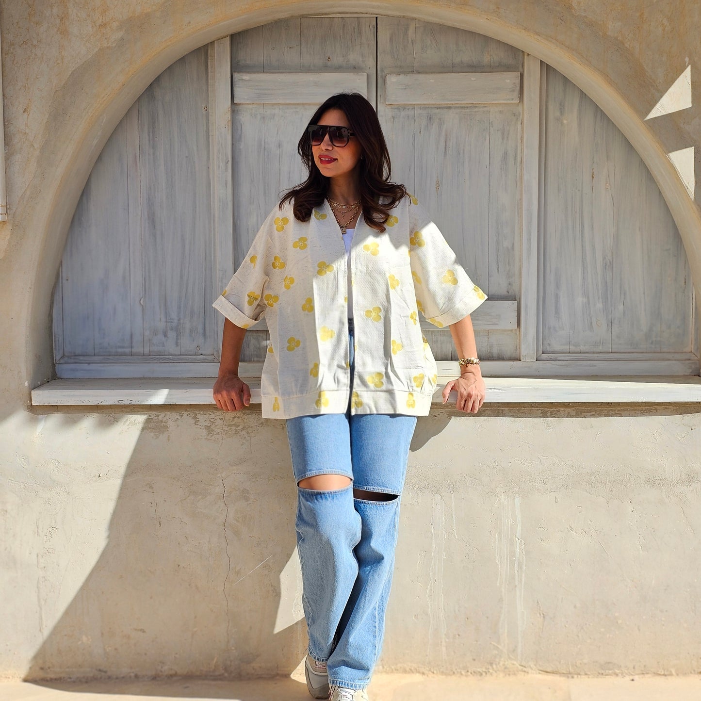 YELLOW FLOWERS KIMONO
