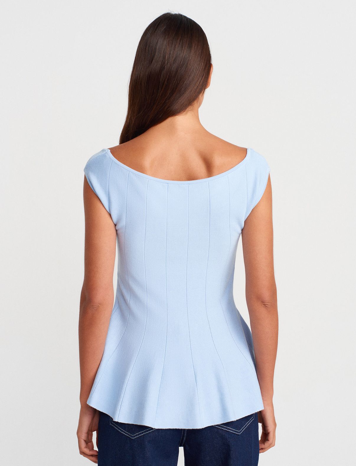 BABY BLUE PEPLUM TOP(Made in Turkey 🇹🇷)