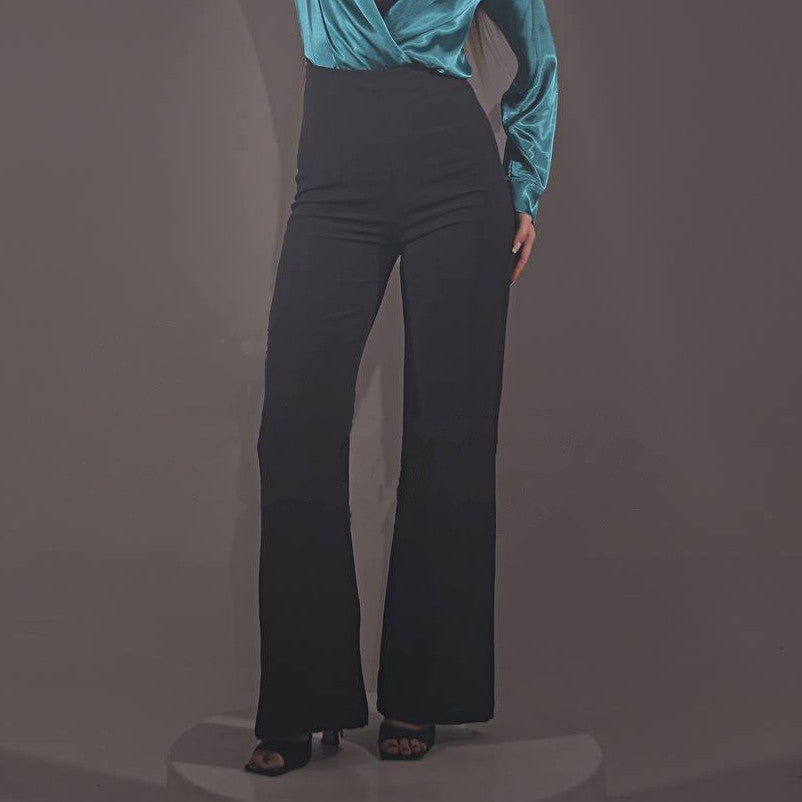 HIGH-WAisted BLACK TAILORED PANTS