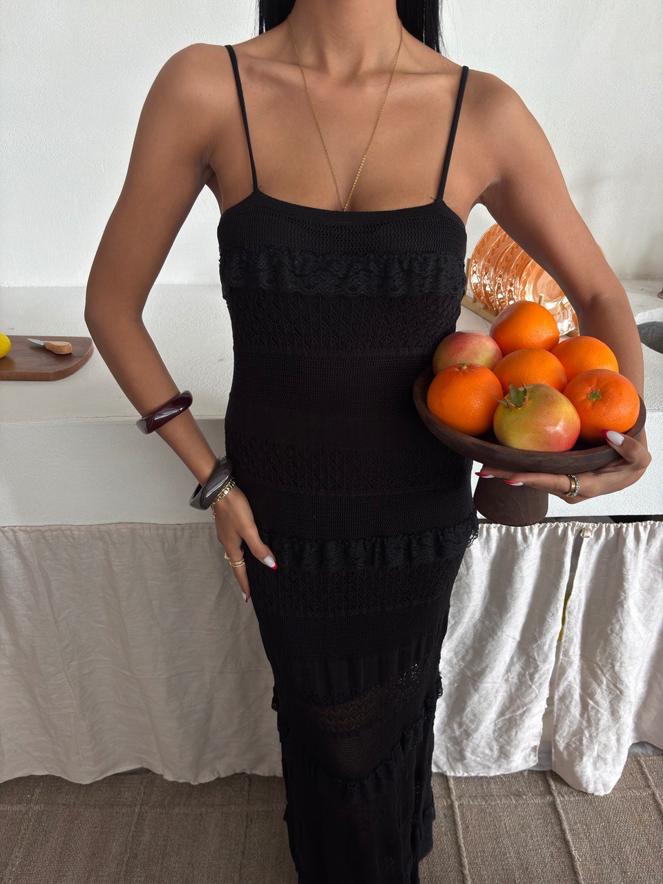 BLACK CROCHET MAXI DRESS (MADE IN Turkey 🇹🇷)