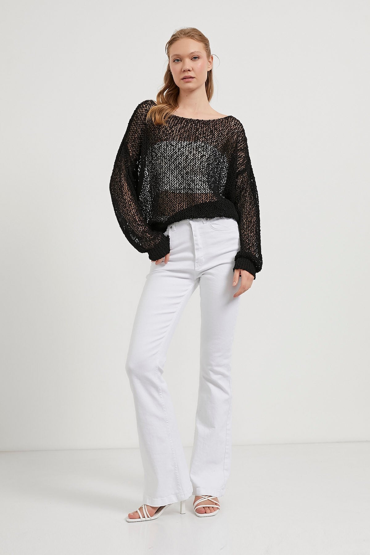 MESH KNIT OVERSIZED SWEATER – SUMMER BEACHWEAR TOP(Made in Turkey 🇹🇷)