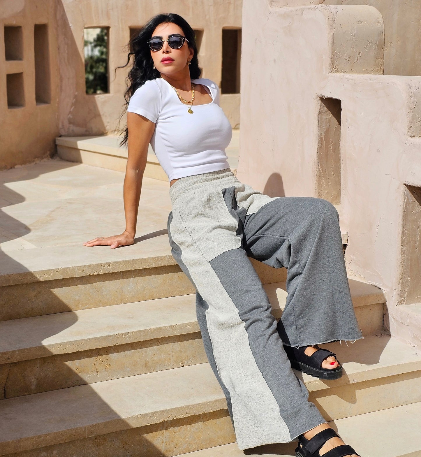 Colorblock Wide-Leg Lounge Pants