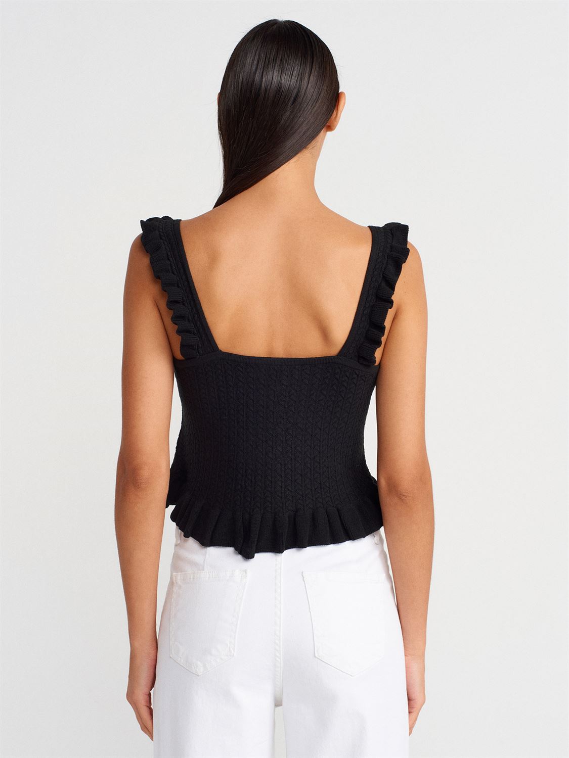 RAFFLE STRAP KNIT CROP TOP(Made in Turkey 🇹🇷)