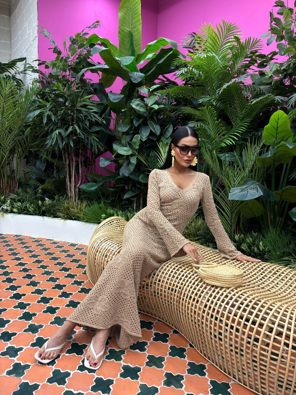 SAHARA BLOOM MAXI KNITTED DRESS ( Made in Turkey 🇹🇷)