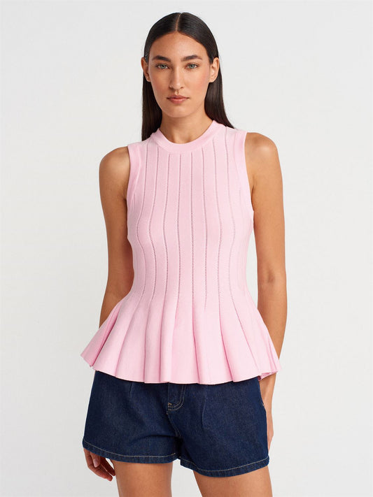 PEPLUM RIBBED KNIT TANK TOP (Made in Turkey 🇹🇷)