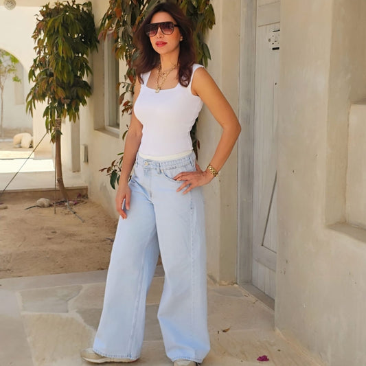 DOUBLE WAISTED JEANS