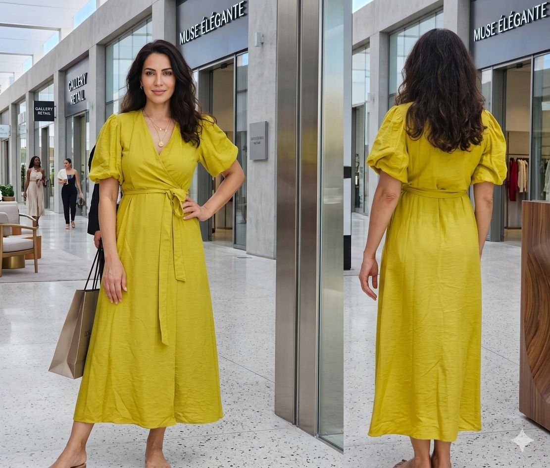 PUFFY SLEEVES DRESS