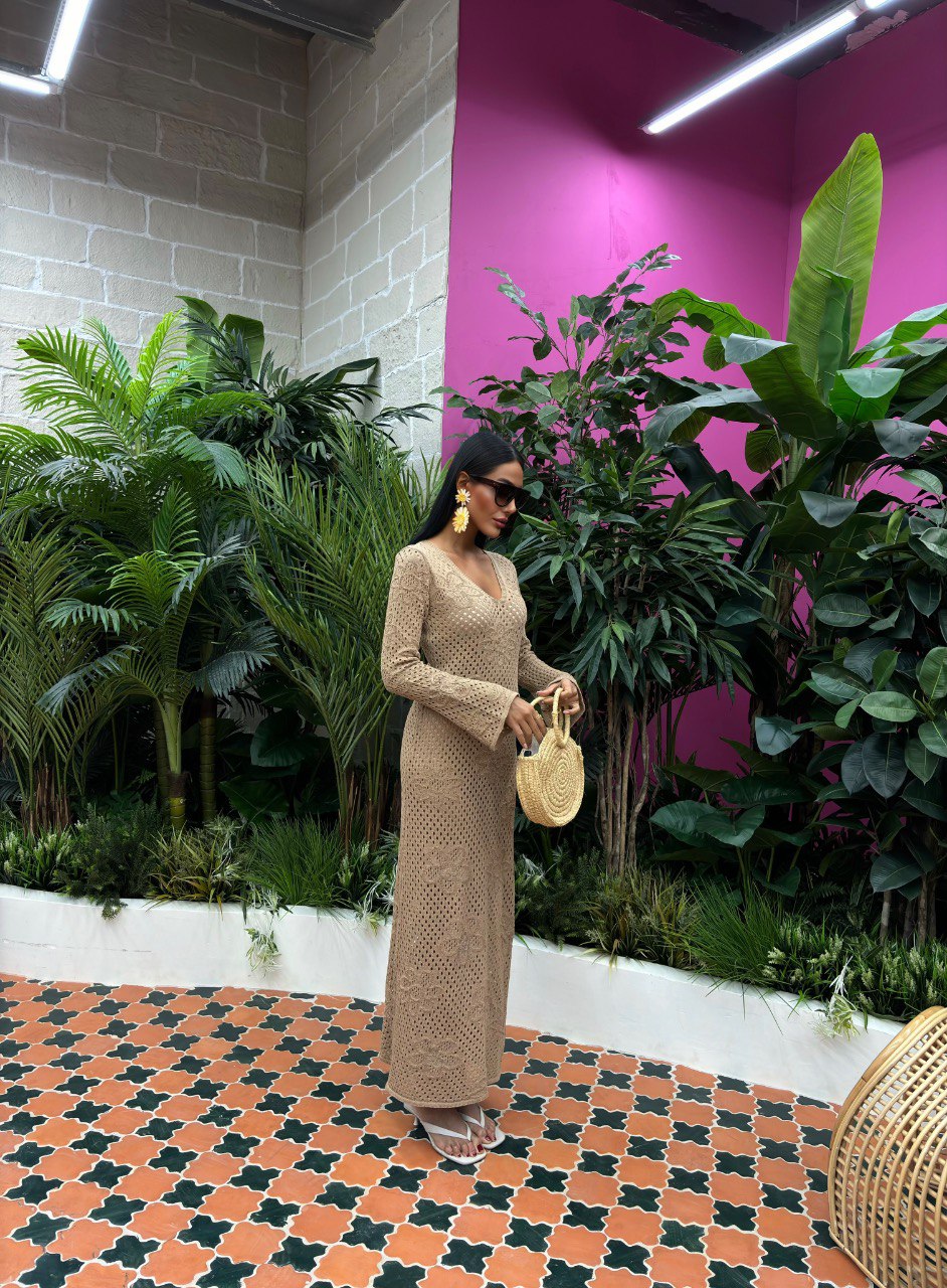 SAHARA BLOOM MAXI KNITTED DRESS ( Made in Turkey 🇹🇷)