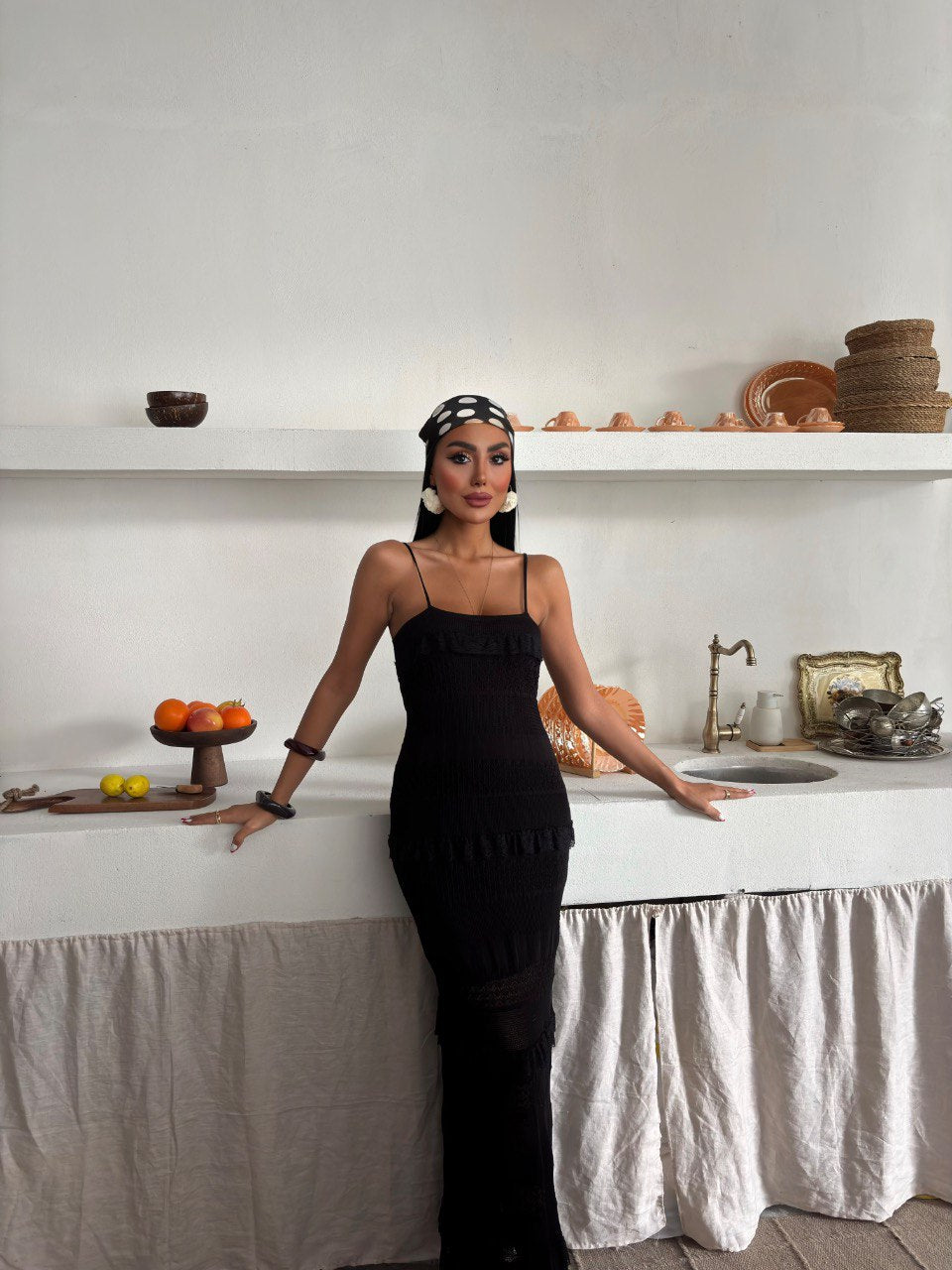 BLACK CROCHET MAXI DRESS (MADE IN Turkey 🇹🇷)
